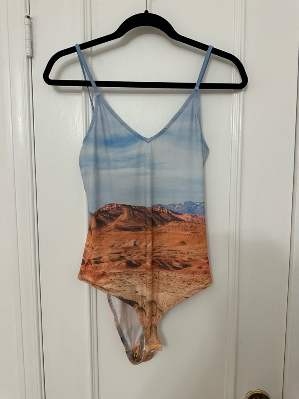 Reserved Light Blue Tie-Dye V-Neck Bodysuit